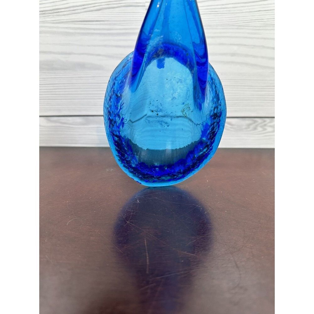 Vintage Rainbow Art Glass Blue Swan Bowl Figurine - Picture 5 of 7